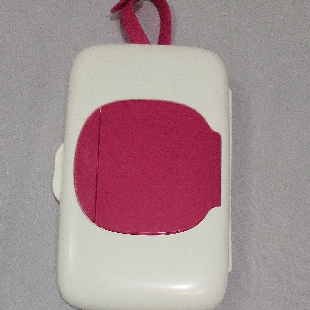 Oxo White and Hot Pink Portable Accessory Wipes Case